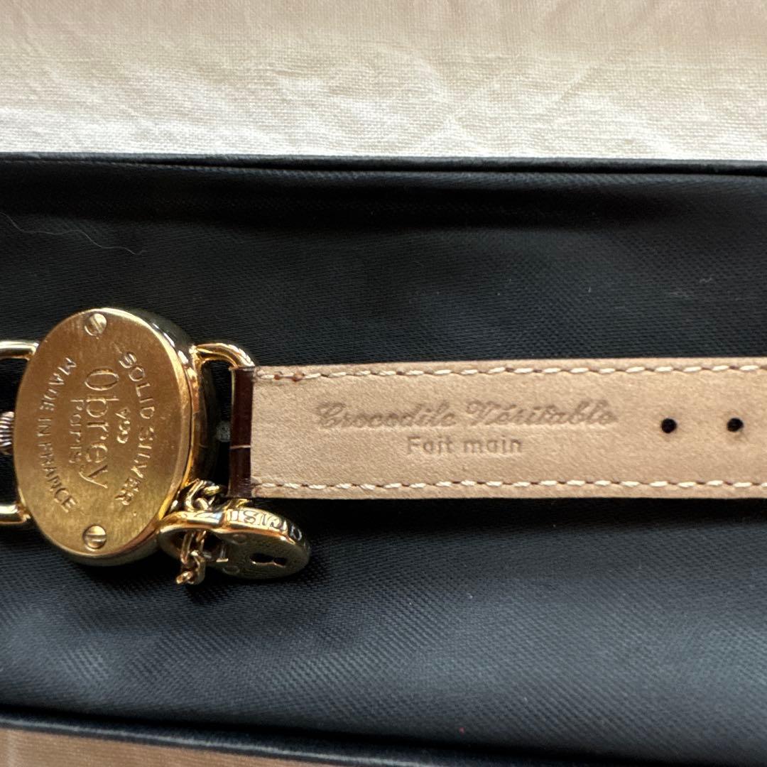 Obrey オブレイ　レディース腕時計　新品電池クロコダイルベルト付き