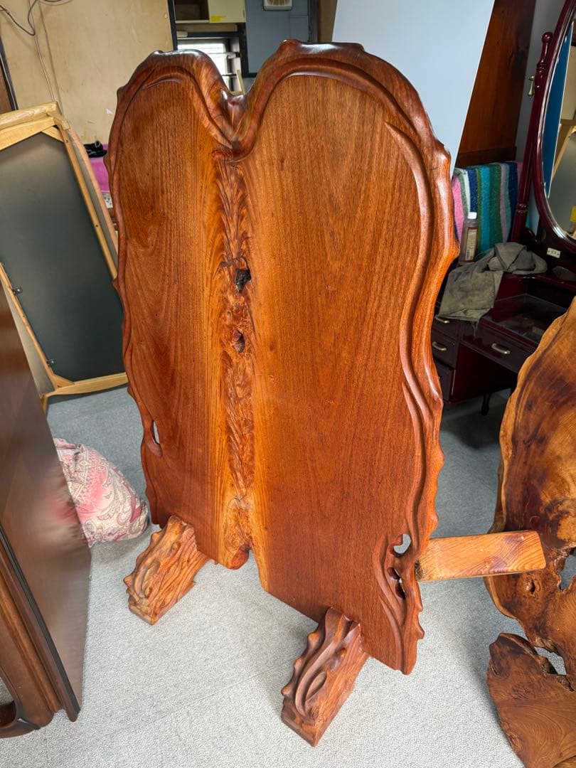 天然木 一枚板 衝立 無垢材 耳付き 和家具 ついたて 床の間 旅館什器