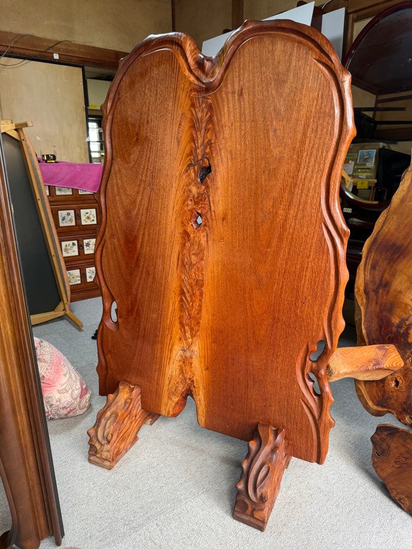 天然木 一枚板 衝立 無垢材 耳付き 和家具 ついたて 床の間 旅館什器