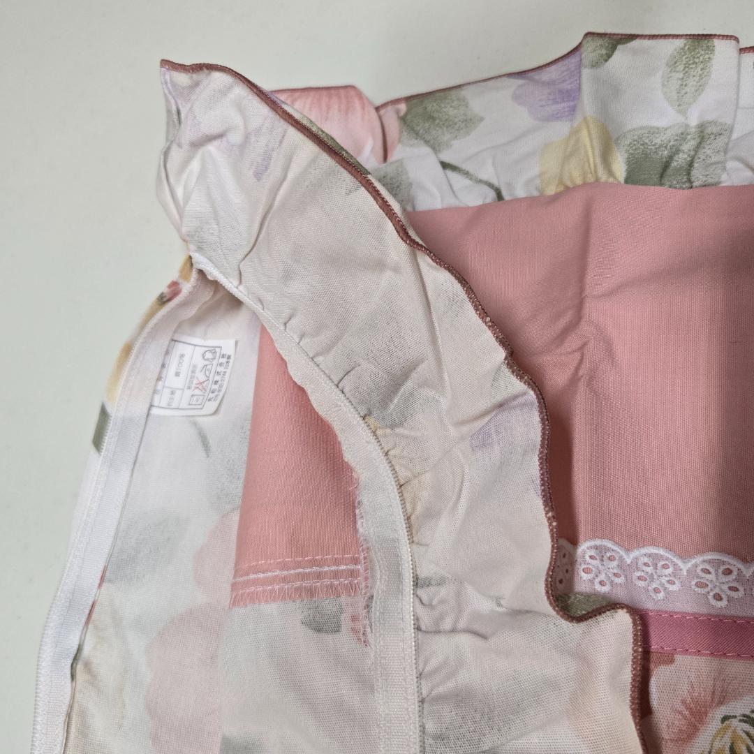 ダブル、ピロケース、2枚セット、まくらカバー、43×120㎝、フリル付き、ピンク