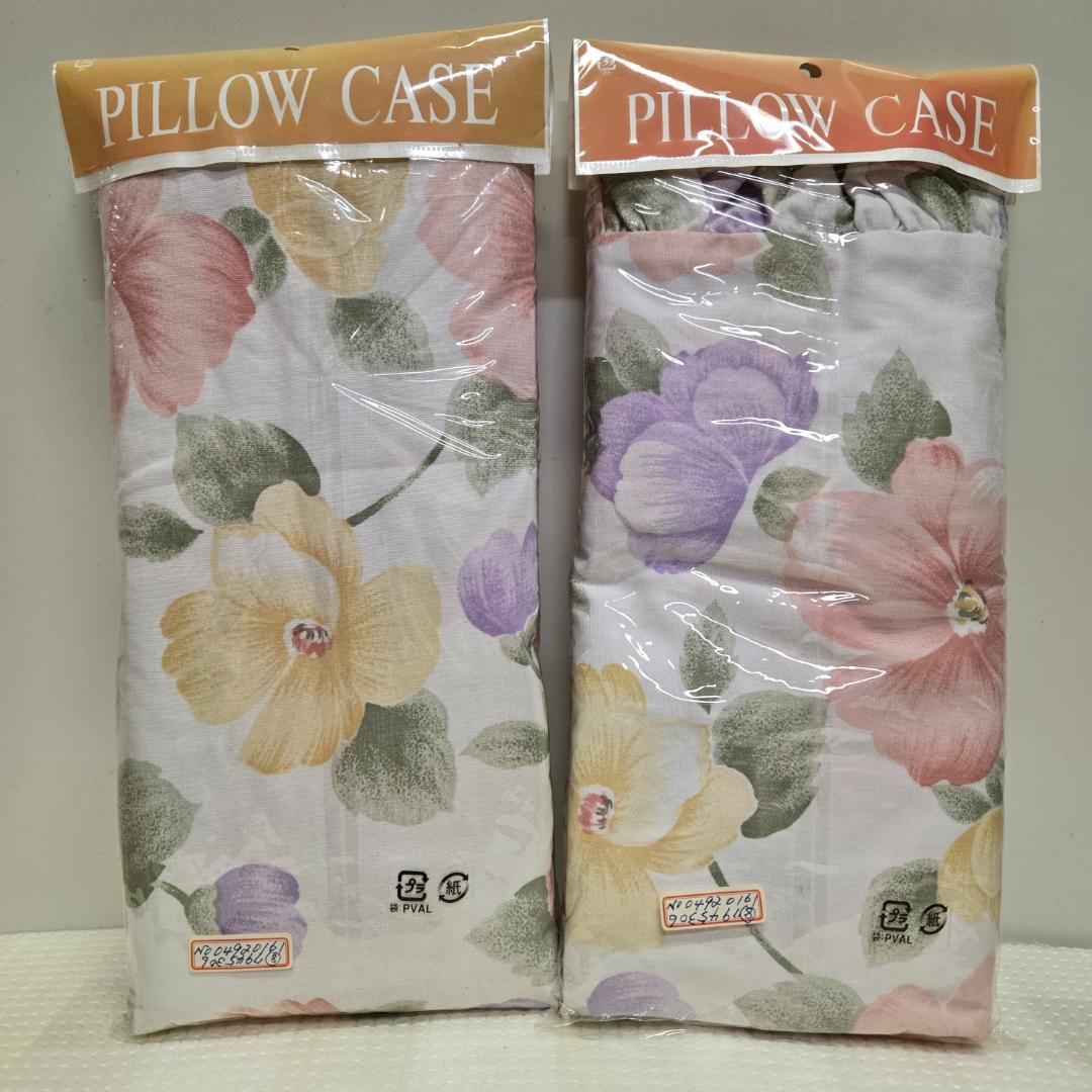 ダブル、ピロケース、2枚セット、まくらカバー、43×120㎝、フリル付き、ピンク