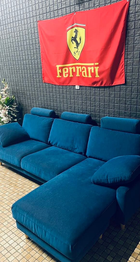 【ビー玉】ブロッコ　BLOCCO 3人掛け　カウチソファ　マリンブルー