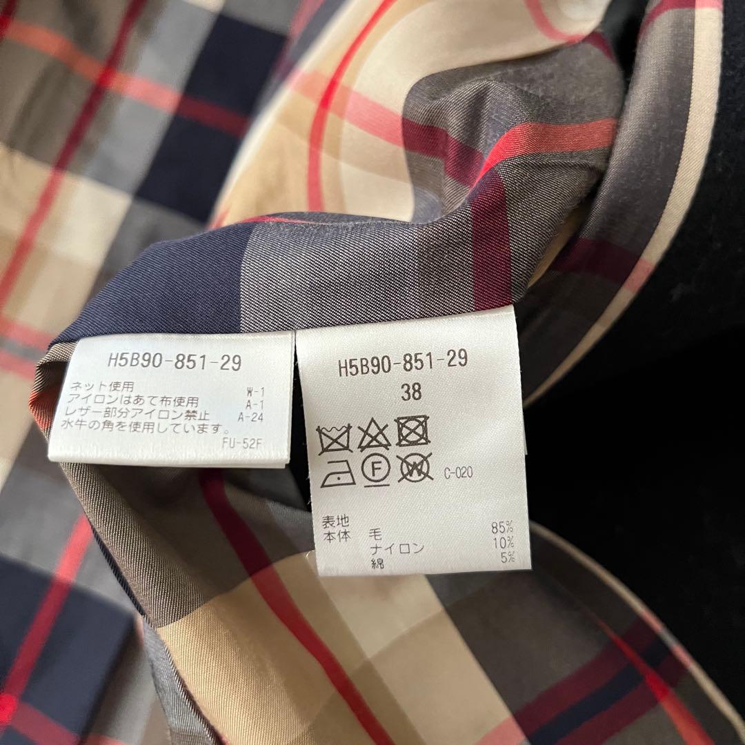 現行 マッキントッシュフィロソフィー ダッフルコート ネイビー チェック 38M