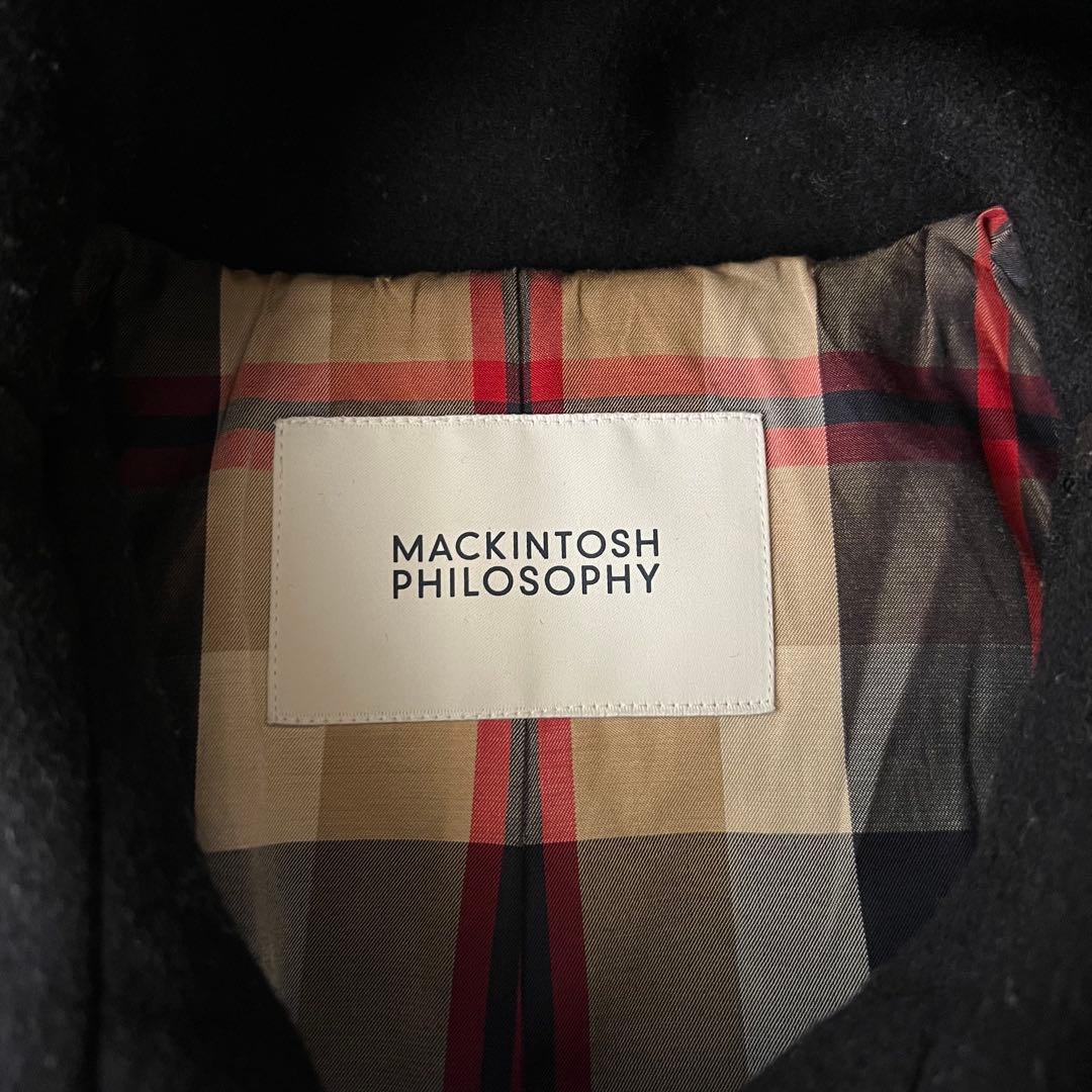 現行 マッキントッシュフィロソフィー ダッフルコート ネイビー チェック 38M