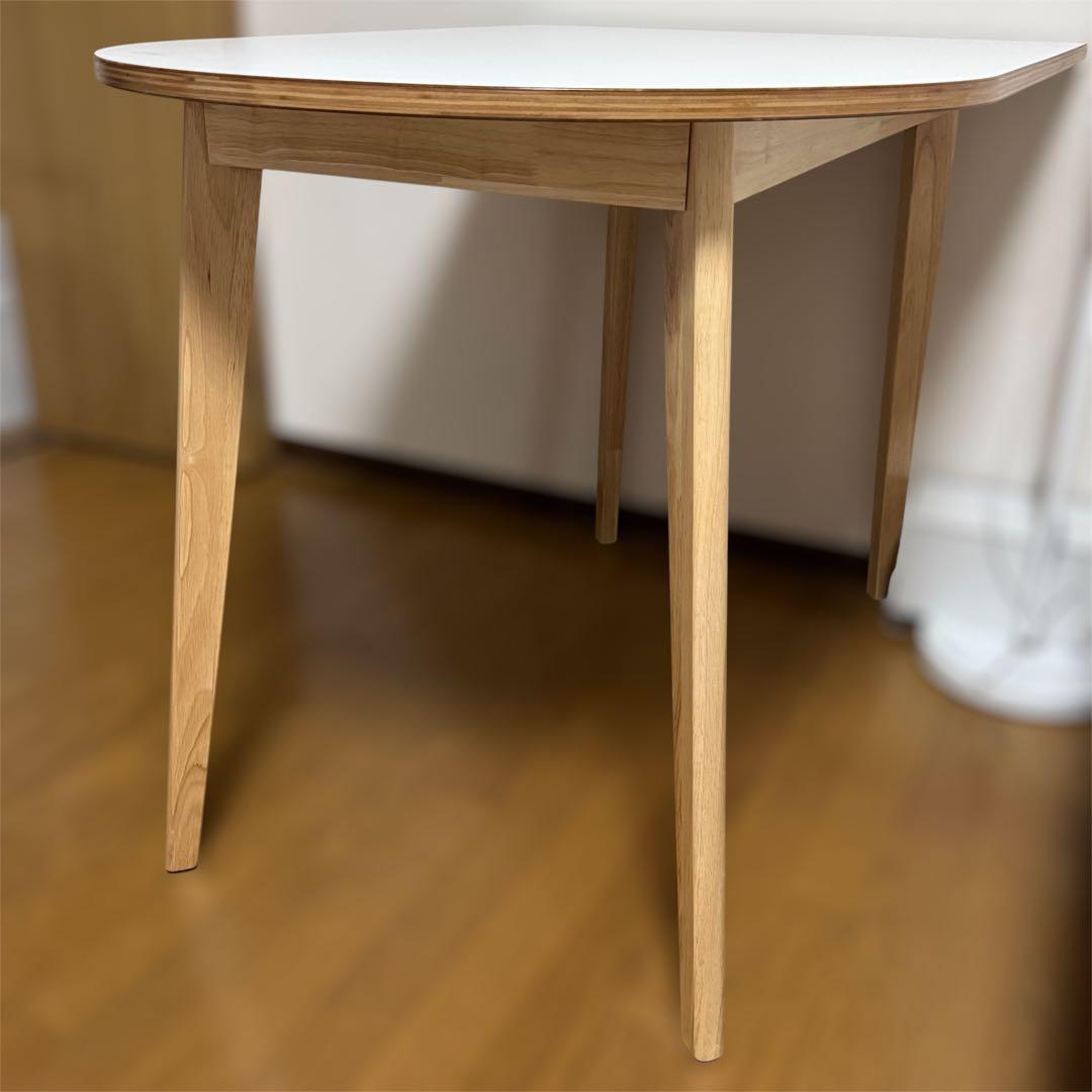 楕円　半円　ダイニングテーブル　韓国インテリア　ホワイト