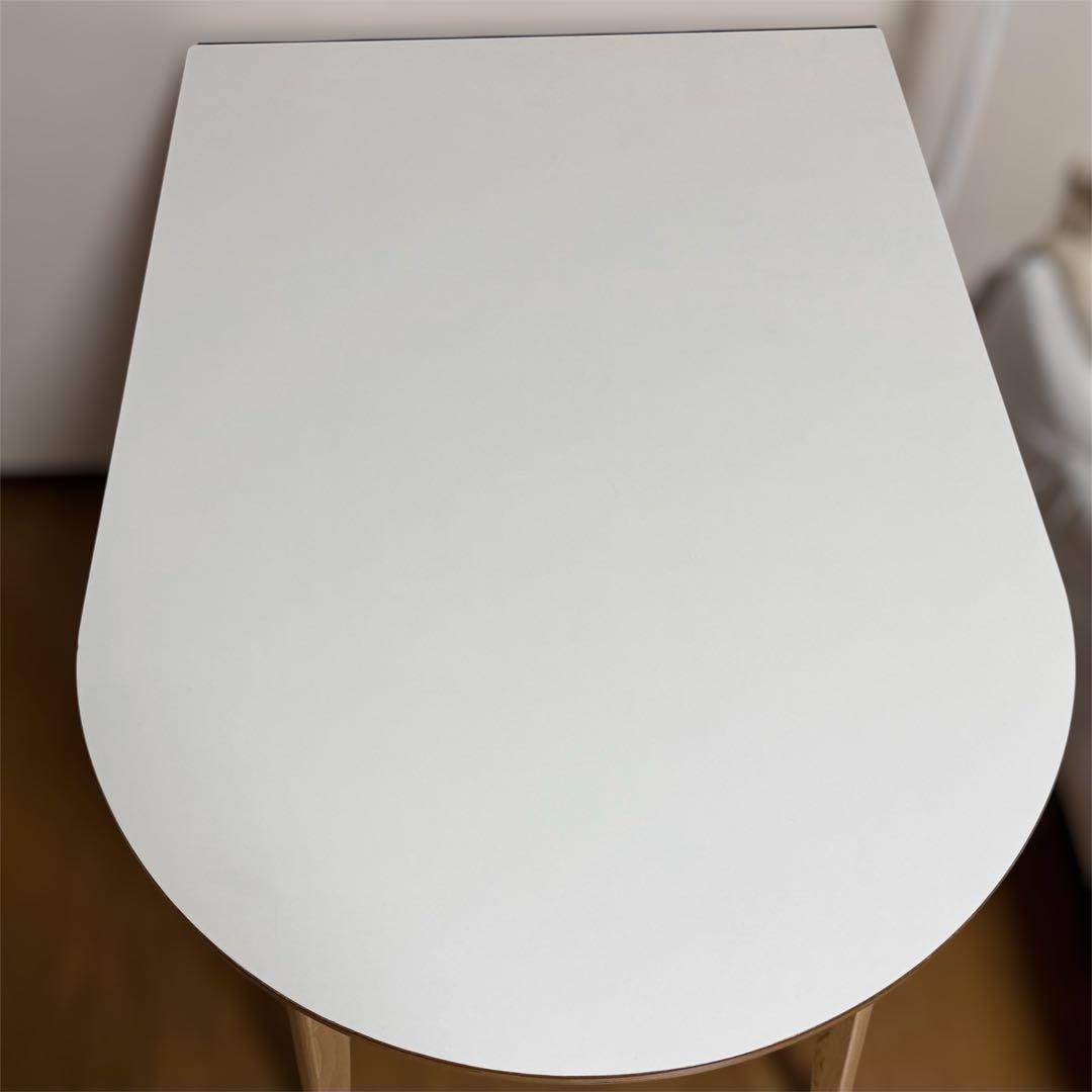 楕円　半円　ダイニングテーブル　韓国インテリア　ホワイト