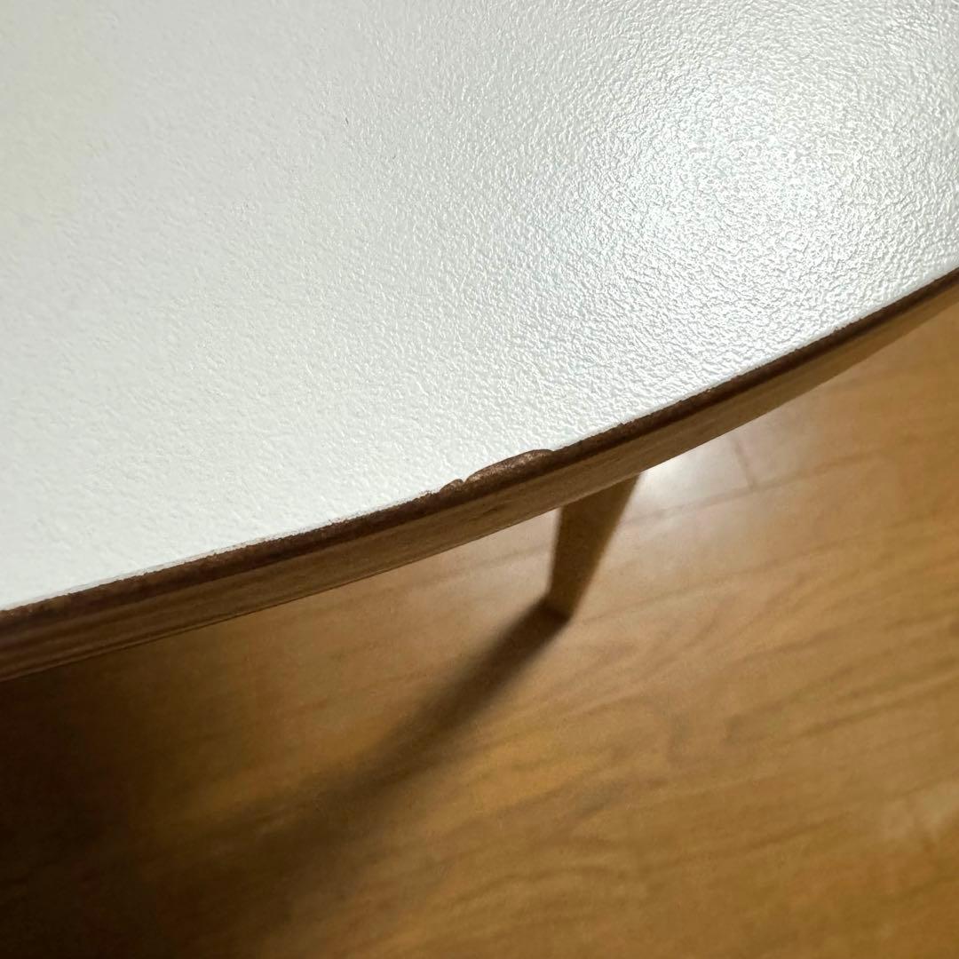 楕円　半円　ダイニングテーブル　韓国インテリア　ホワイト