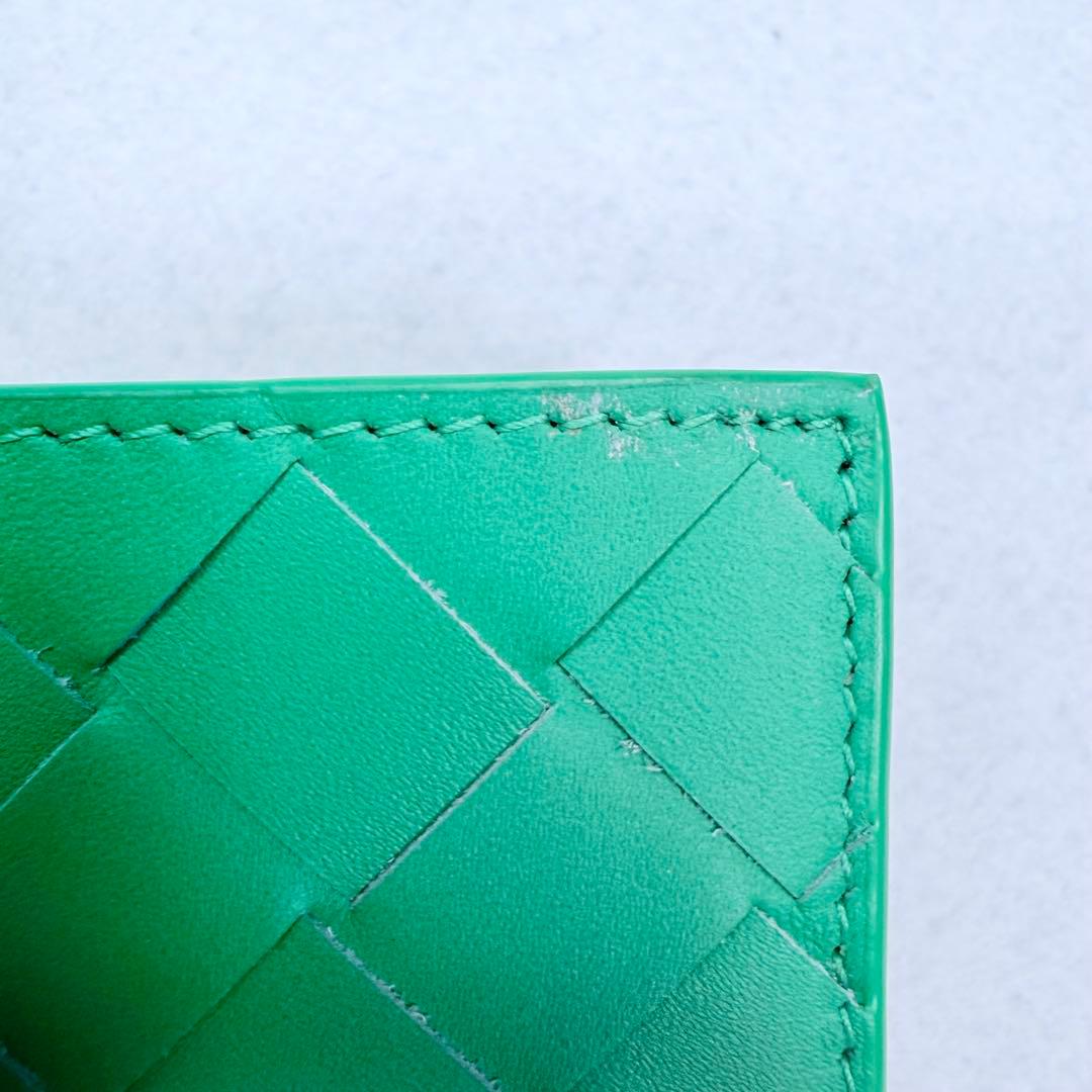 BOTTEGAVENETA 札入れ 二つ折り財布 カーフ グリーン