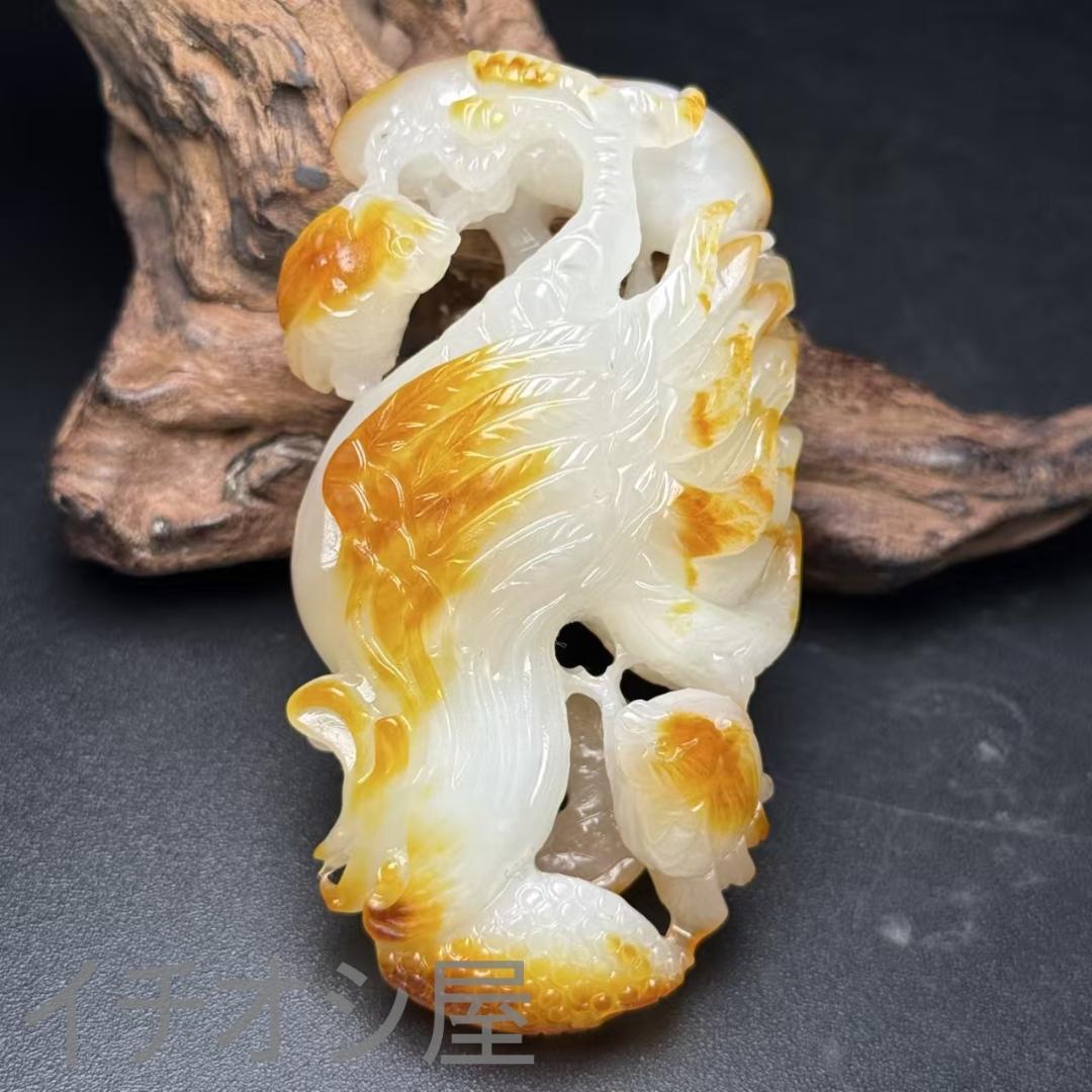 中国古美術【和田古玉 彫刻 鶏】縁起物 官運上昇 時代物 古賞物 古置物 裝身具