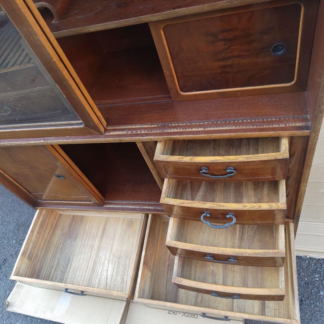 あ*さ様 昭和レトロ　無垢材　高級茶たんす　中型　古民家　古家具　当時物