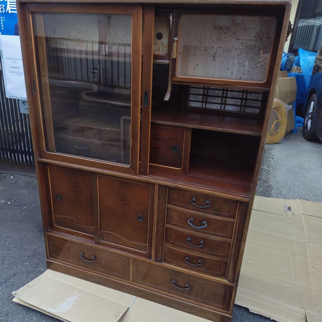 あ*さ様 昭和レトロ　無垢材　高級茶たんす　中型　古民家　古家具　当時物