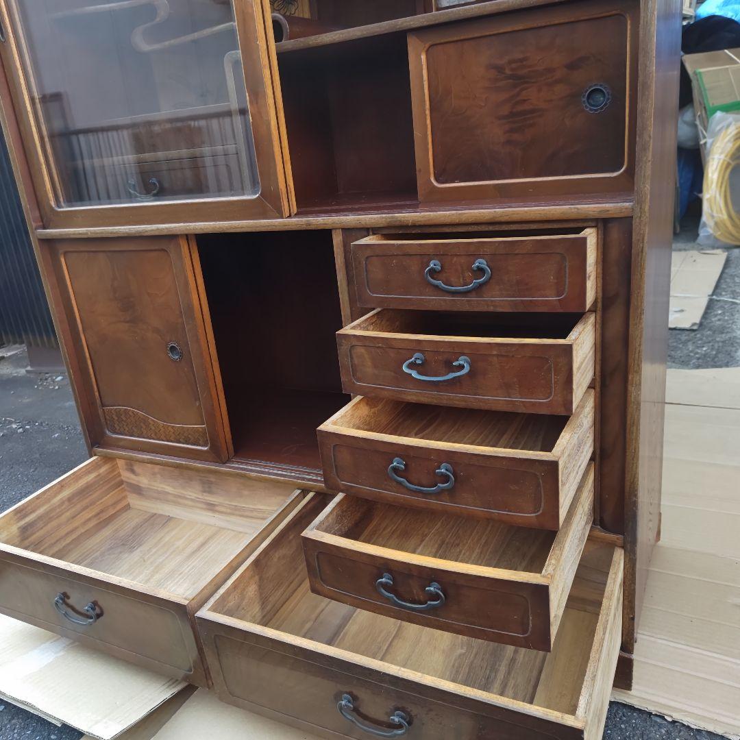 あ*さ様 昭和レトロ　無垢材　高級茶たんす　中型　古民家　古家具　当時物