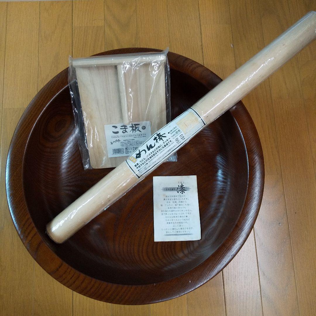 【お値下げ】なつめ　こね鉢　くりぬき　木製　漆　蕎麦 うどん　その他麺類