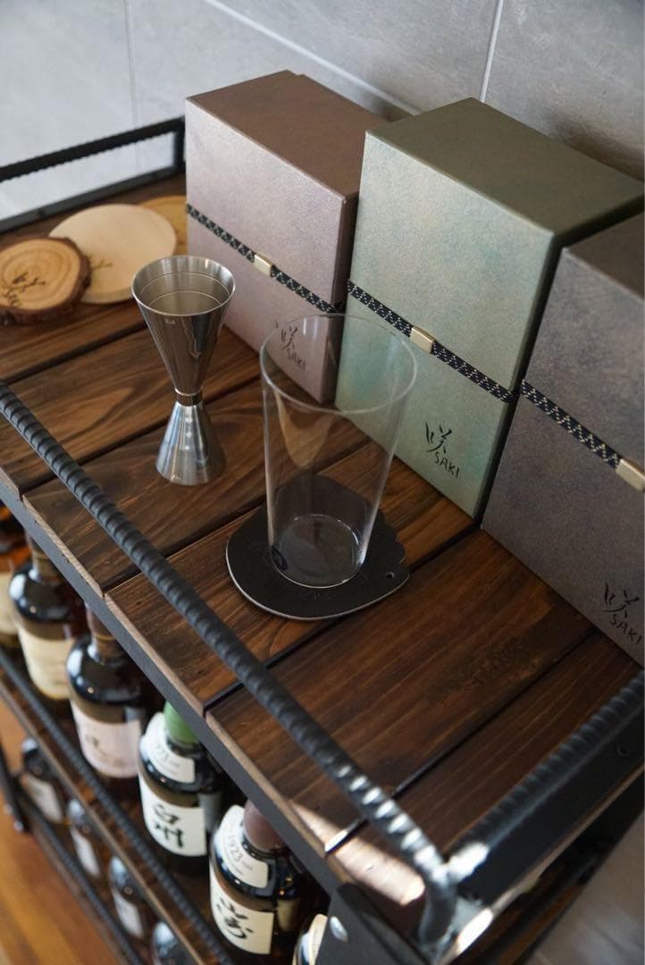 ウイスキーラック　棚　鉄×木製アイアンラック／おうちバー・ボトル棚・酒棚 012