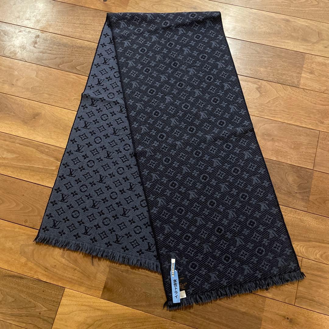 Louis Vuitton モノグラムマフラー ダークブルー　ルイ　ヴィトン