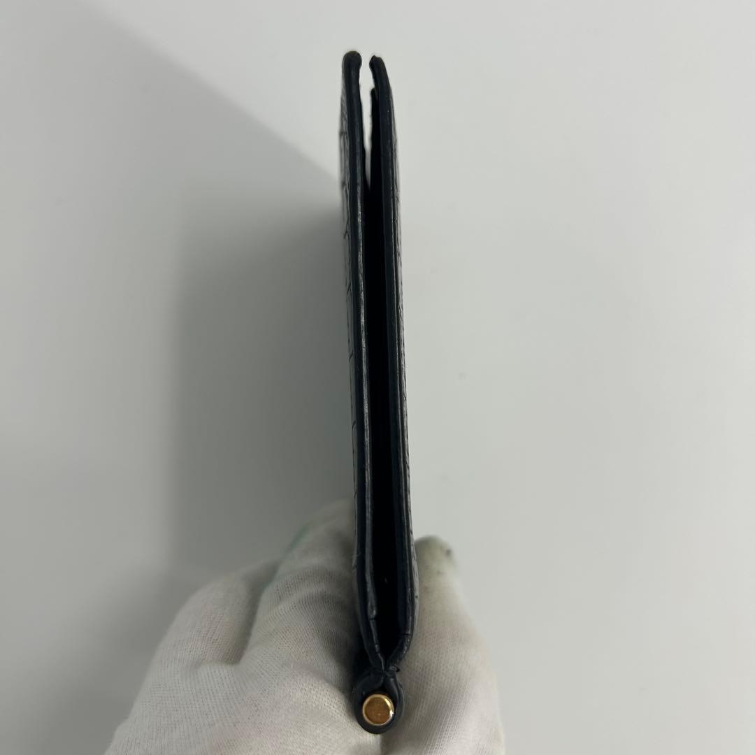 ✨極美品✨サンローラン　マネークリップ　二つ折り　クロコ　カサンドラ　ブラック