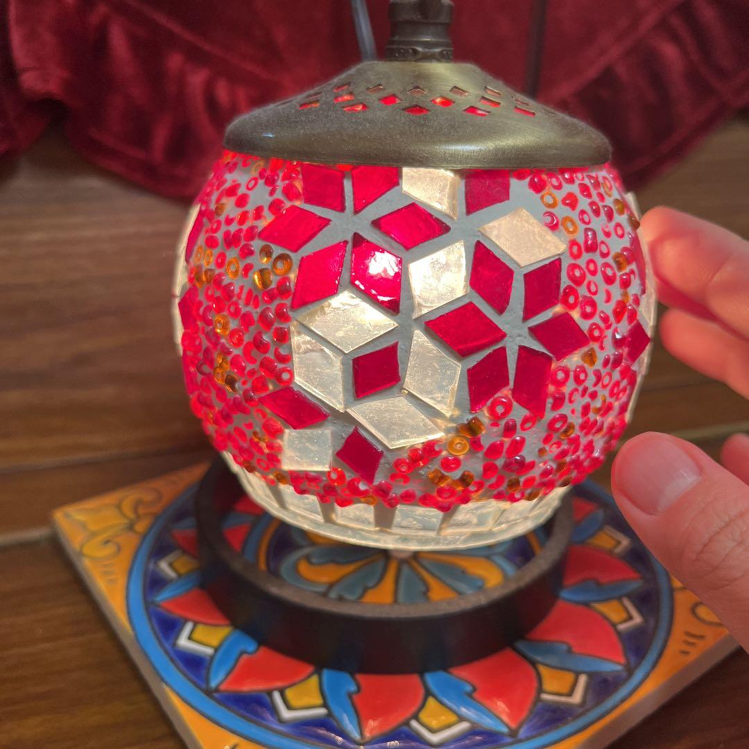 トルコランプ　インテリア　飾り板付き　ガラス