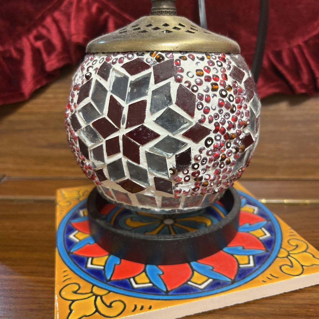 トルコランプ　インテリア　飾り板付き　ガラス