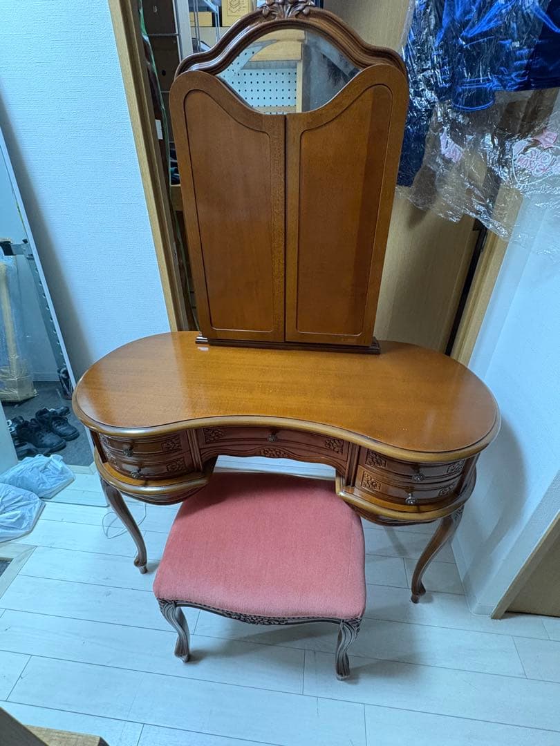 【美品】イタリア 家具 ヴェローナクラシックドレッサー&スツール 猫脚