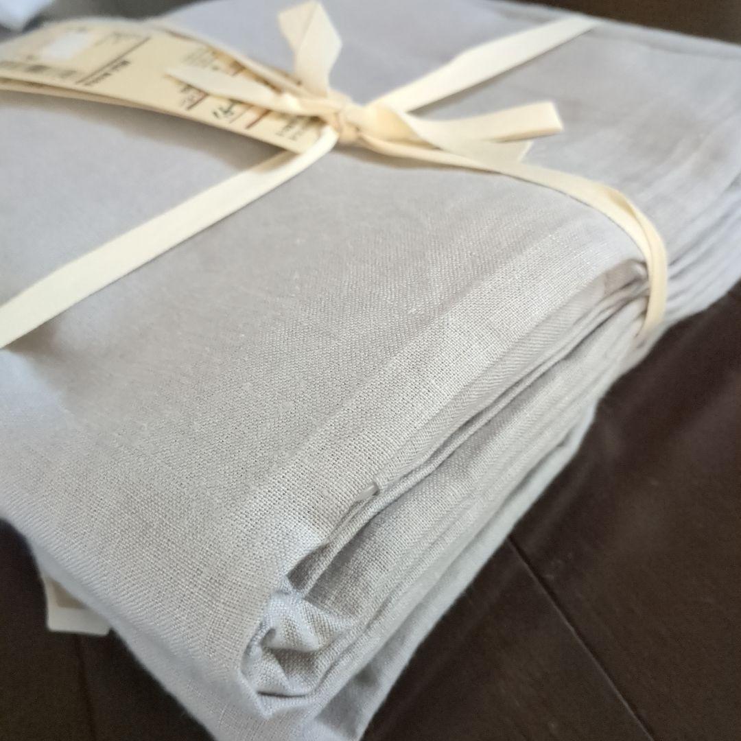 無印良品　麻平織りノンプリーツカーテン2枚セット100×178cm　新品