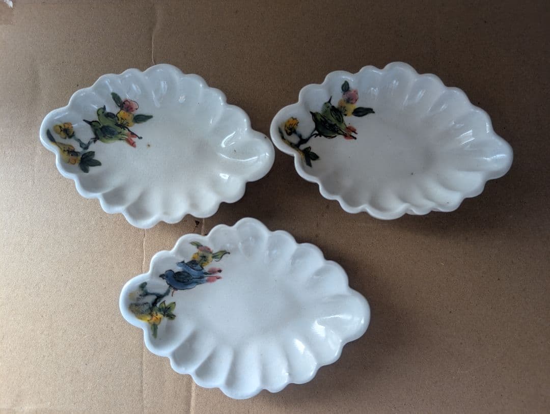 お値下げ　松本郁美　灰釉　掻き落とし　豆皿 3枚セット