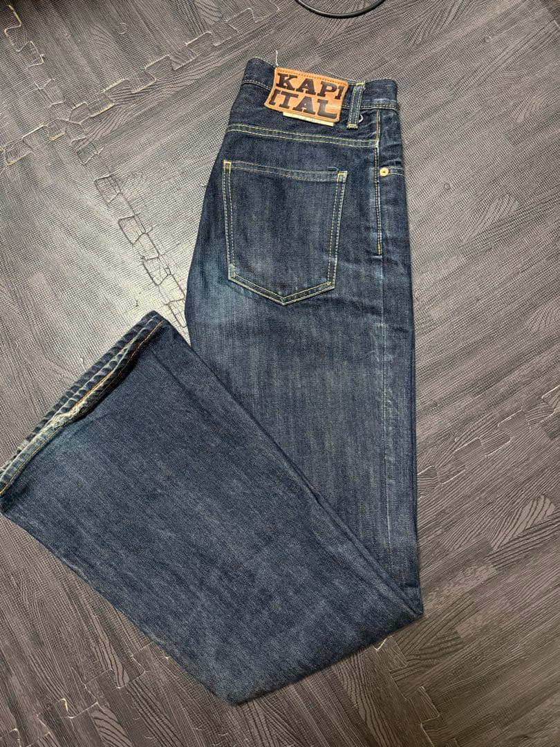 KAPITAL フレアデニムパンツ ダークブルー