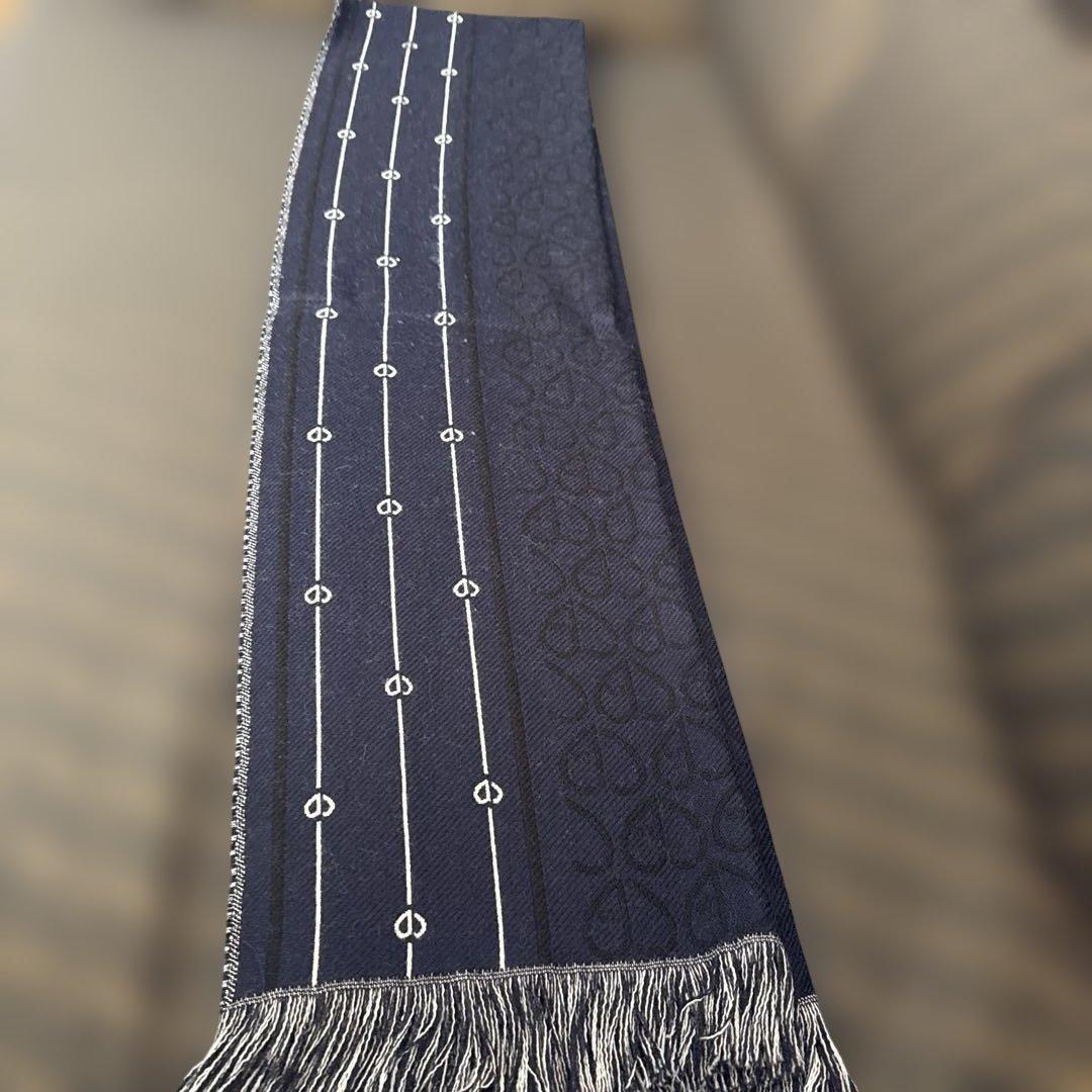 Dior ネイビー マフラー ロゴ入り