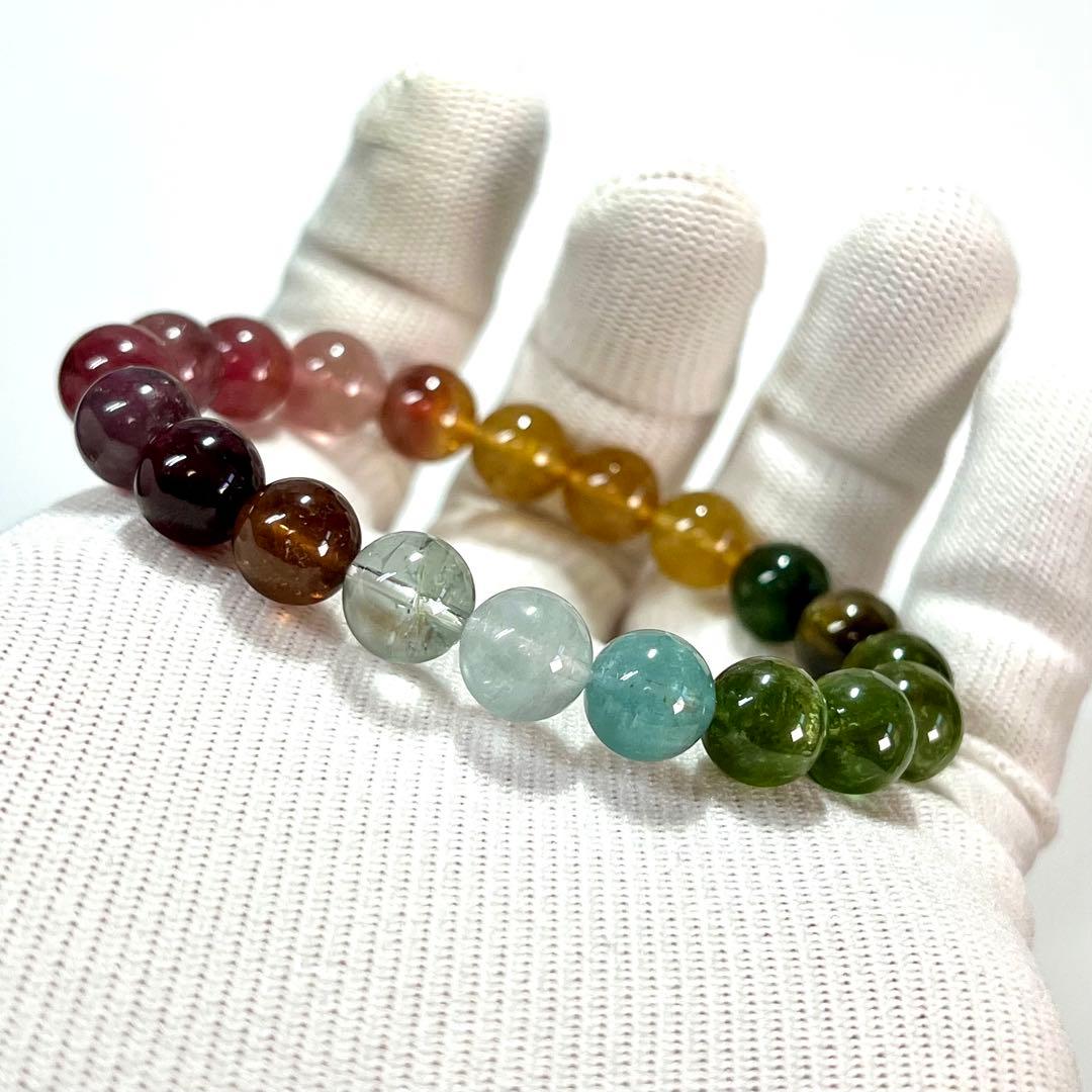 高品質　透明度抜群　マルチカラートルマリン ブレスレット 天然石