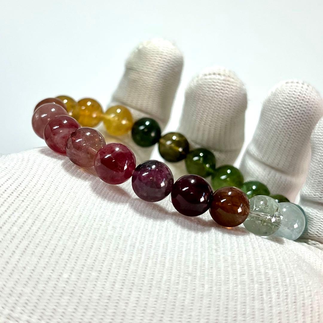 高品質　透明度抜群　マルチカラートルマリン ブレスレット 天然石