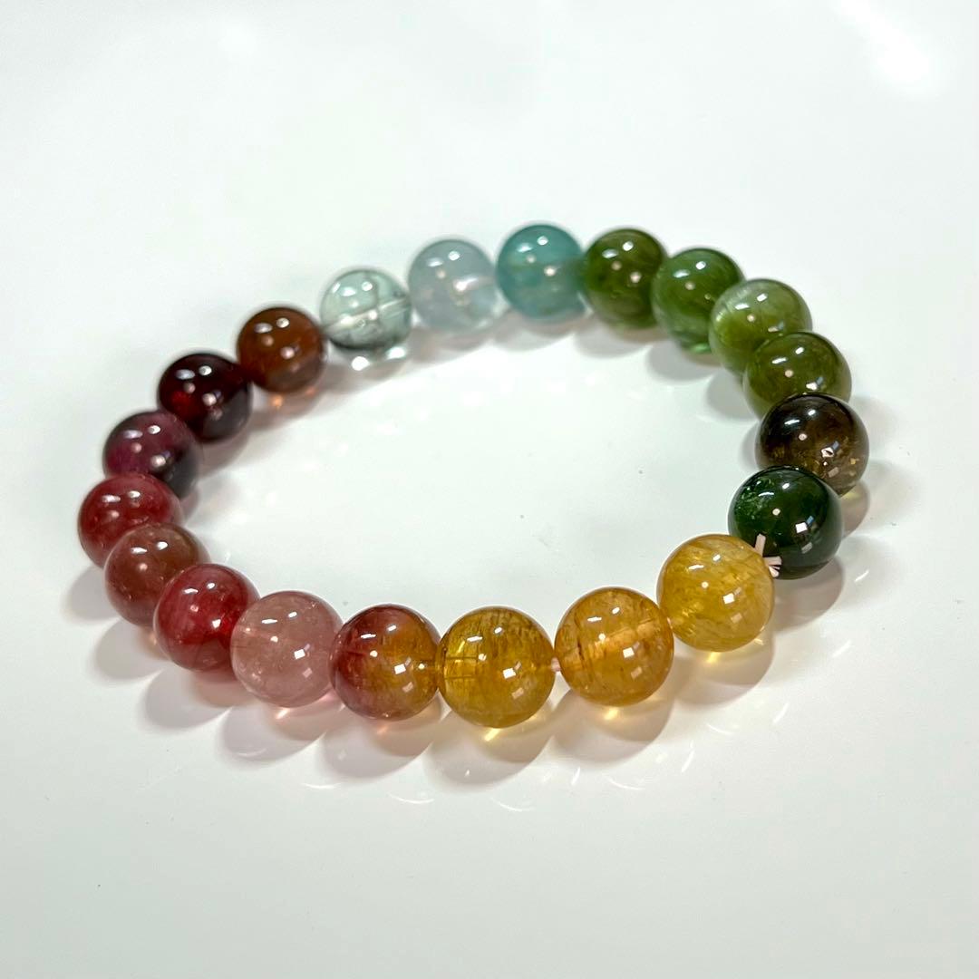 高品質　透明度抜群　マルチカラートルマリン ブレスレット 天然石