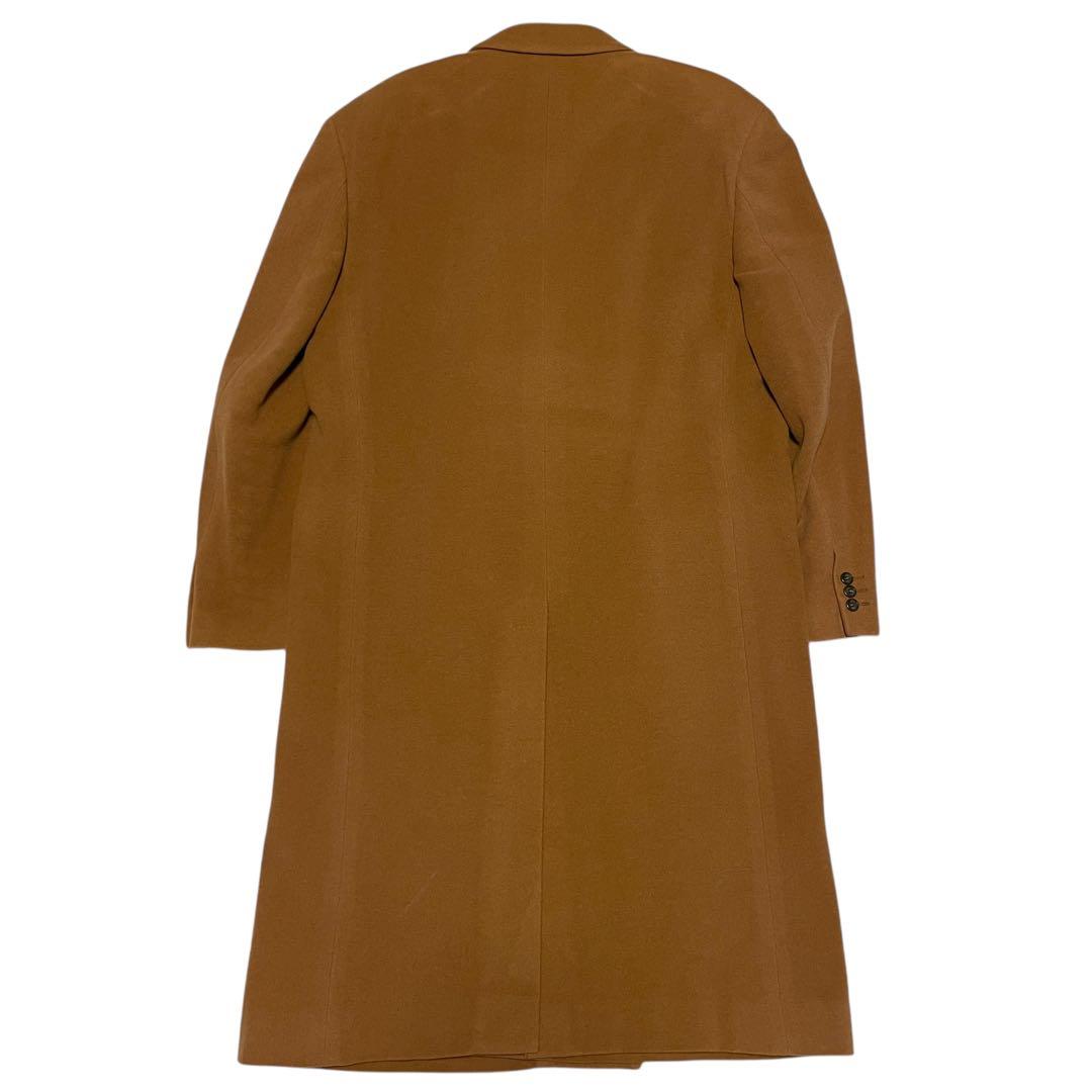 【カシミヤ20%×イタリア製生地】マキシ丈ダブルチェスターコート キャメル XL