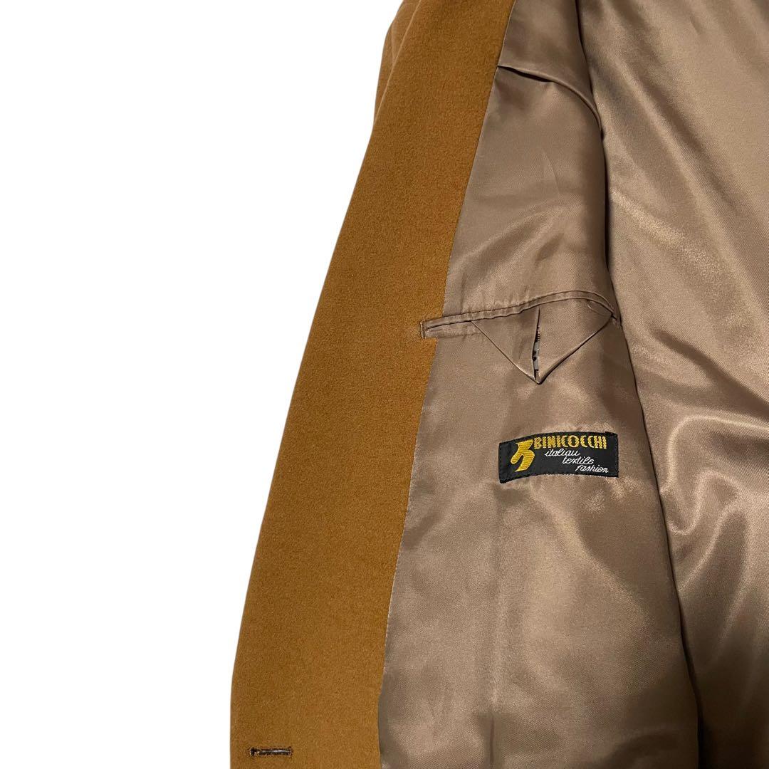 【カシミヤ20%×イタリア製生地】マキシ丈ダブルチェスターコート キャメル XL