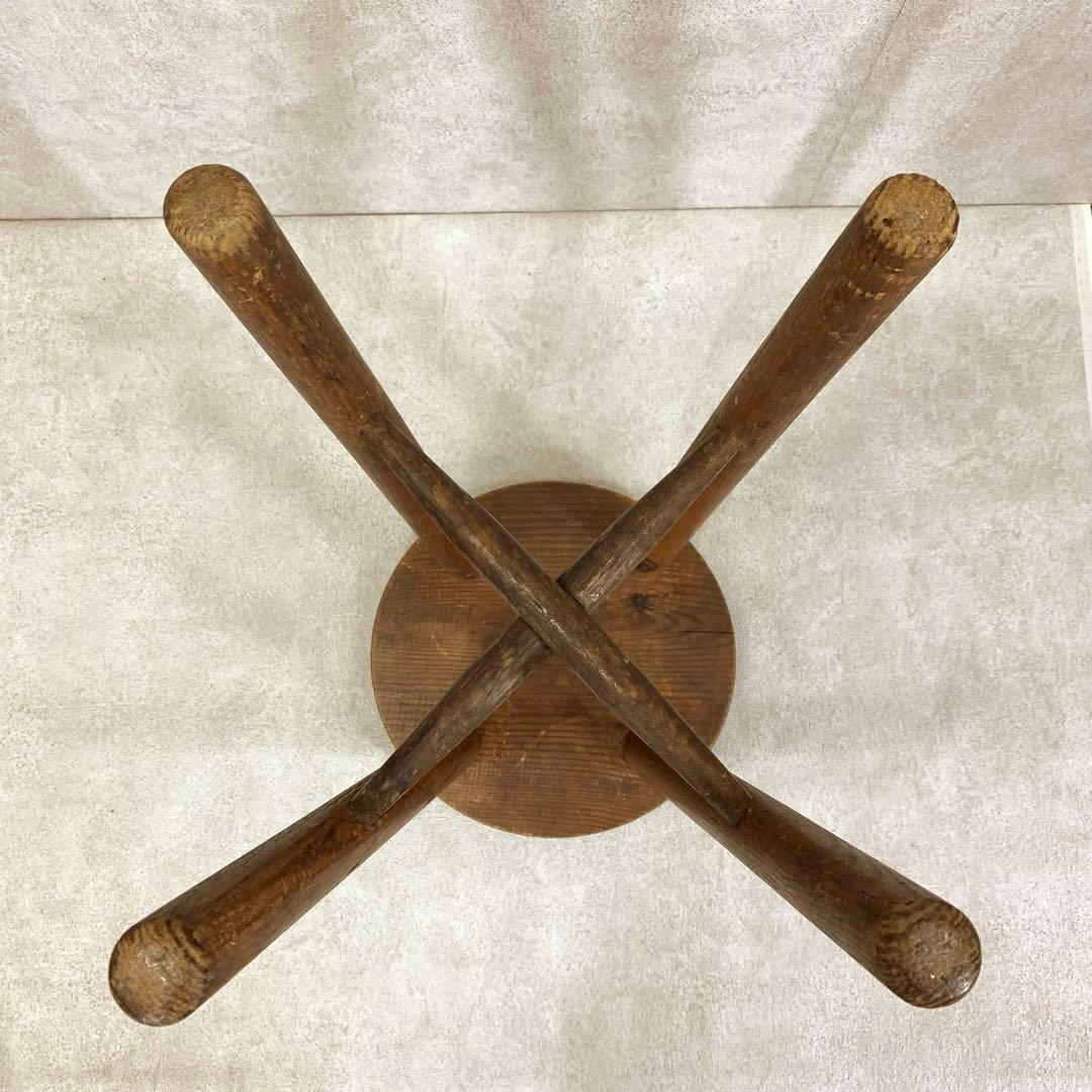 丸椅子 スツール 木製 古道具 古家具 丸イス 昭和レトロ インテリア