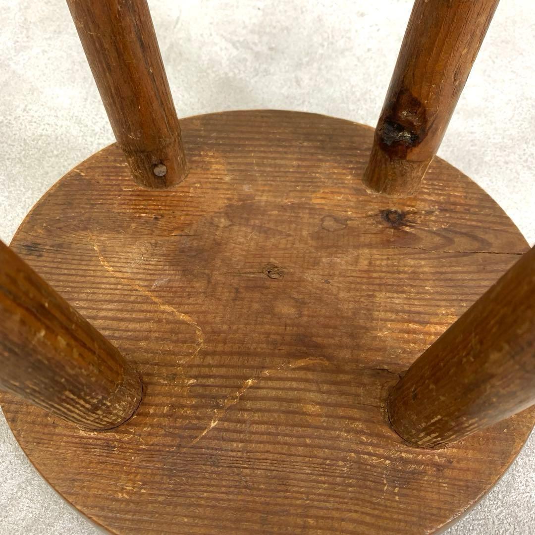 丸椅子 スツール 木製 古道具 古家具 丸イス 昭和レトロ インテリア