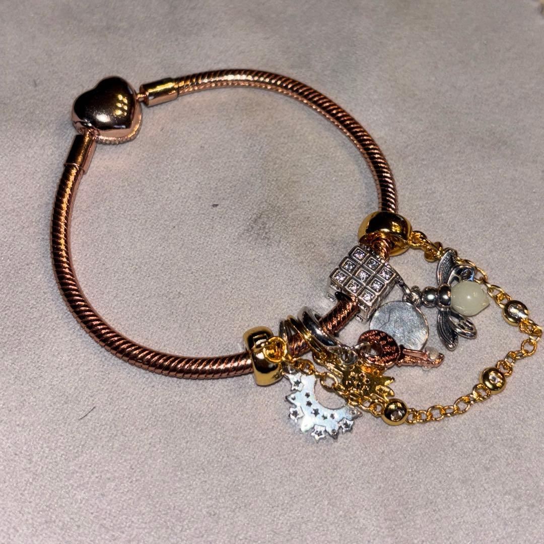 PANDORA チャーム付きブレスレット17cm