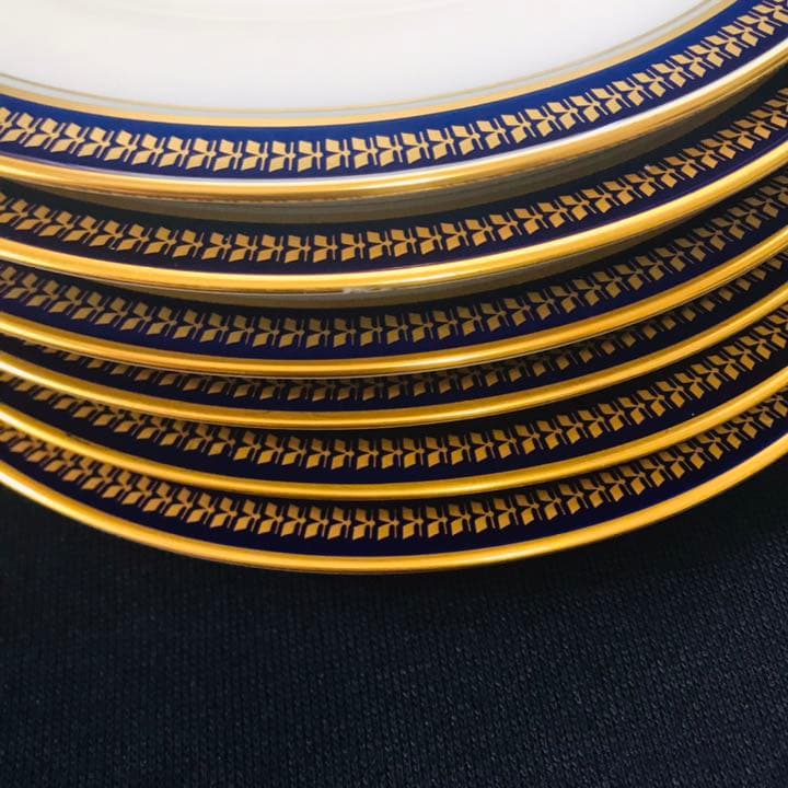 大倉陶園　ゴールドウィング　瑠璃　20cm  ６枚セット