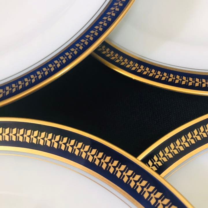 大倉陶園　ゴールドウィング　瑠璃　20cm  ６枚セット