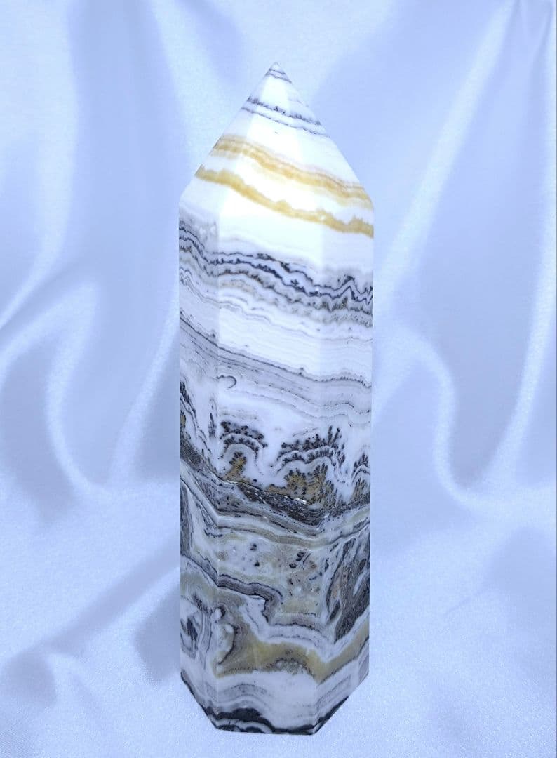 デンドリ カルサイト　ポイント　六角柱　ビッグサイズ　オレンジカルサイト