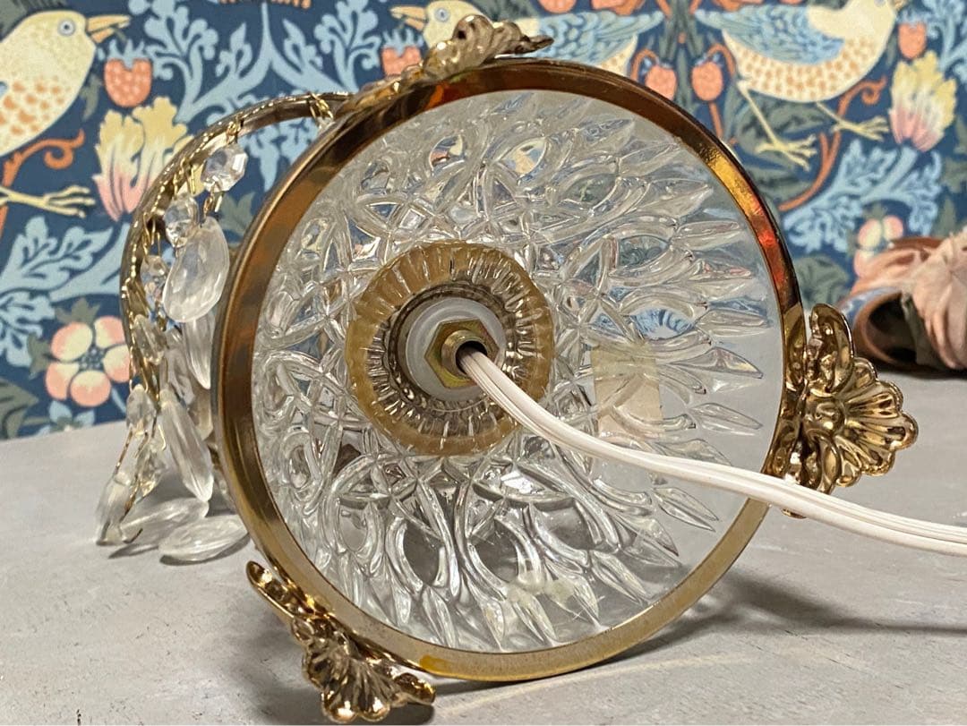 イタリア製 アンティーク ランプ 切子 テーブル インテリア 卓上ライト