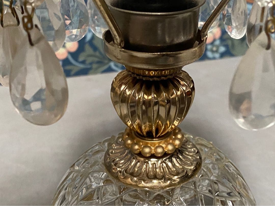 イタリア製 アンティーク ランプ 切子 テーブル インテリア 卓上ライト