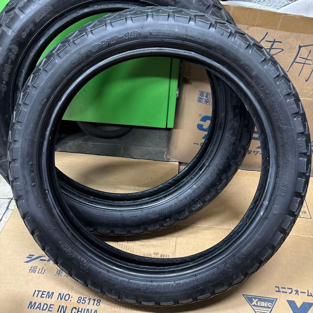 大*美様 ダンロップTT100GPチューブレス18インチ3.50/4.00 2本