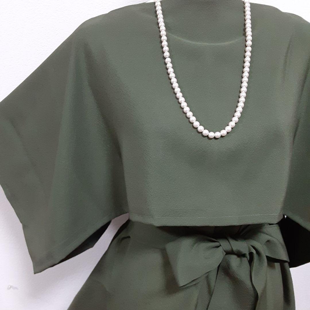 リメイク着物ロングワンピースボレロ付きＬ正絹日本刺繍