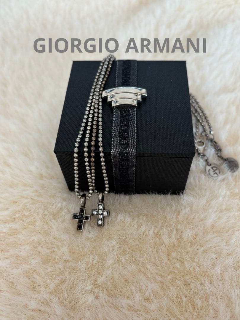 ジョルジオアルマーニ　クロス ネックレス シルバー925 ペア