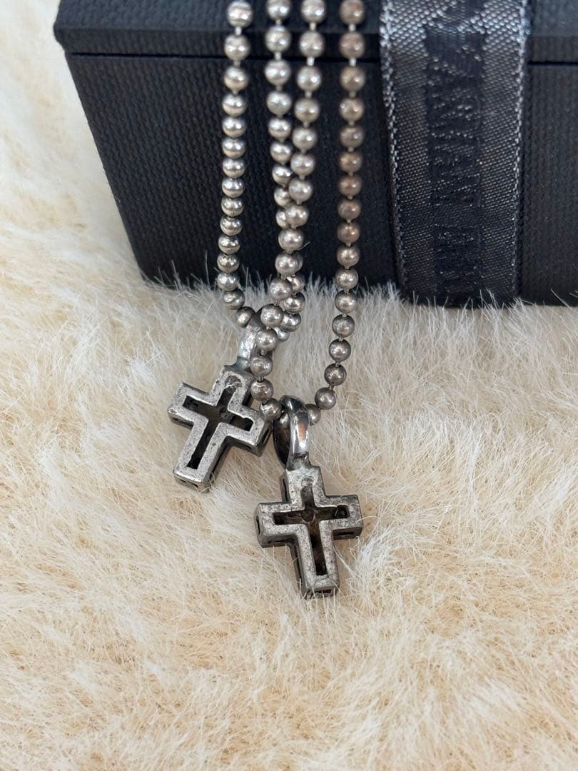 ジョルジオアルマーニ　クロス ネックレス シルバー925 ペア