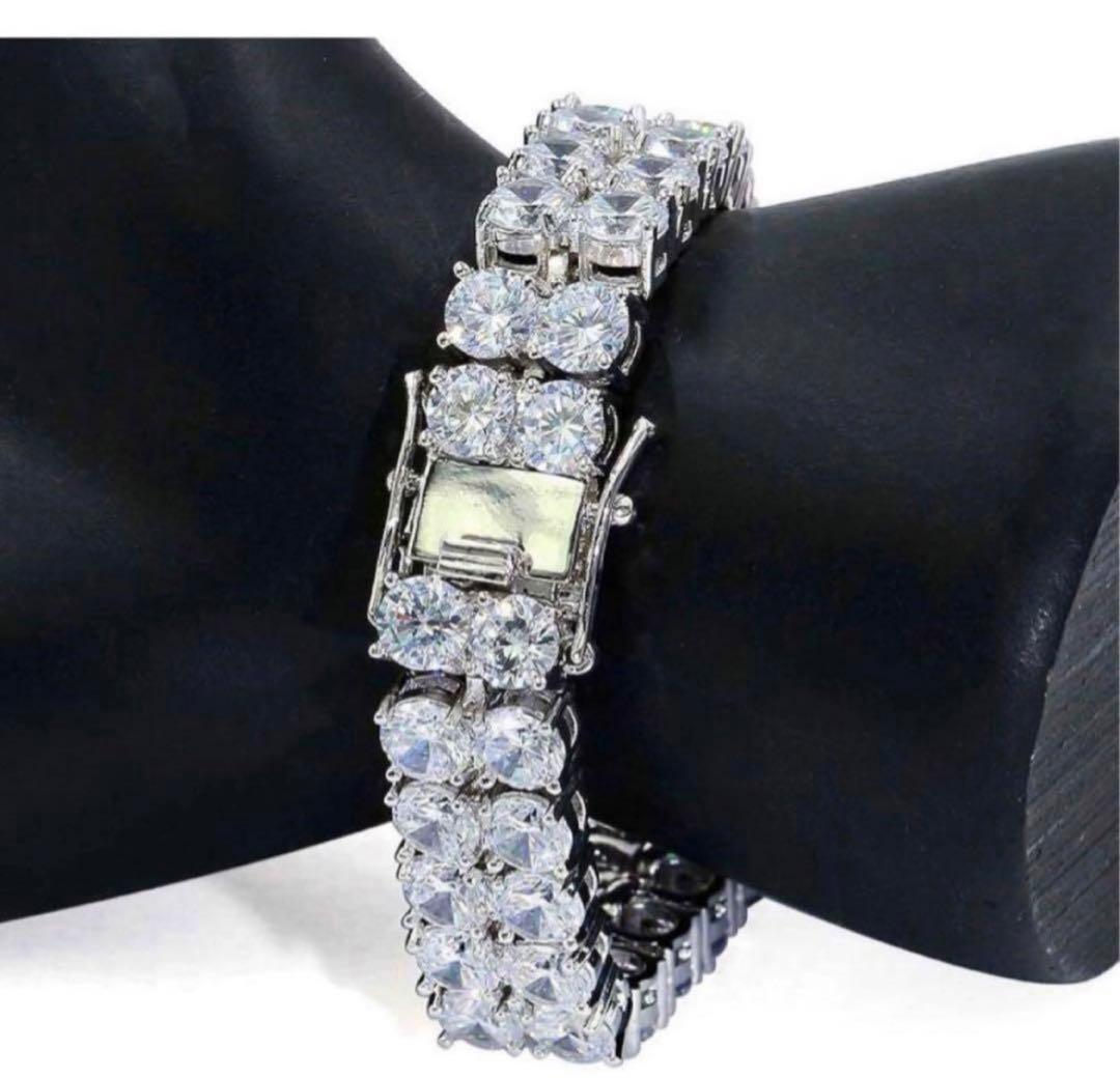 【残りわずか】2層モアサナイト ブレス S925 VVS1 輝き別格