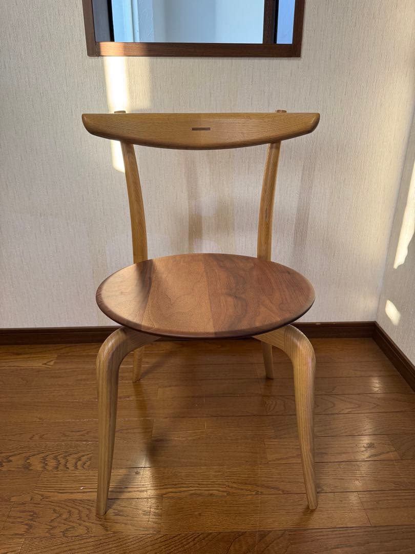 起立木工　スタッキングチェア 4脚 回転椅子 ダイニング 回転チェ
