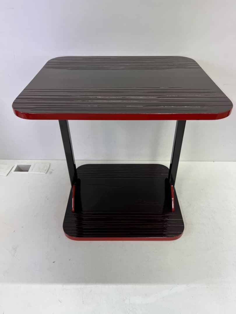 川瀬表完作　小四方棚　木地溜　爪紅　表千家　裏千家　即中斎好　茶道具　f800