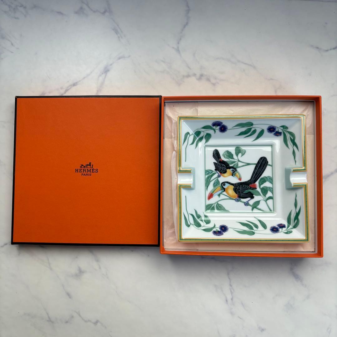 【希少・箱付】エルメス HERMES 灰皿 アッシュトレイ トゥカン 鳥モチーフ