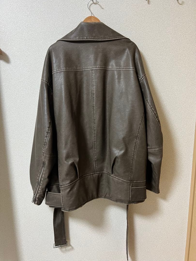 SeaRoomLynn Vintage wash レザーキルティングライダースM