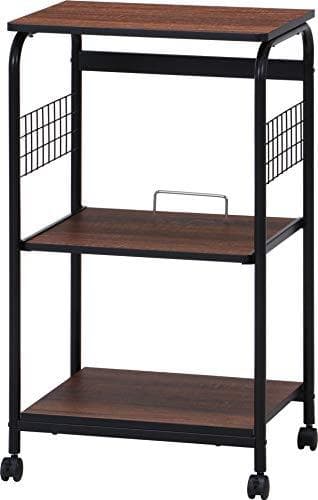 不二貿易 レンジ台 キッチンラック 幅51.5×41×高さ89.5cm ブラッ*